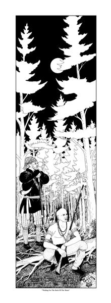 A French Agent and his guide wait for the dark of the moon to meet with other woodland Indians and to carry out raids into the English settlements during the French and Indian War, 1754 &mdash; 1763. The conflict is known by several names. In British America, wars were often named after the sitting British monarch, such as King William's War or Queen Anne's War. Because there had already been a King George's War in the 1740s, British colonists named the second war in King George's reign after their opponents, and thus it became known as the French and Indian War. This traditional name remains standard in the United States, although it obscures the fact that American Indians fought on both sides of the conflict.